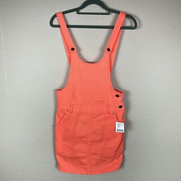 NWT Urban Outfitters Kingston Skirtall Overall Pink Rose Orange Summer Sz 4 - Picture 4 of 13